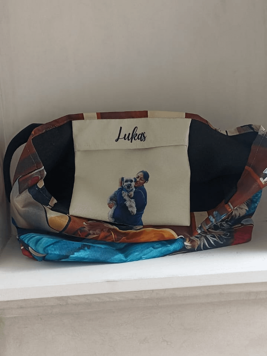 LUKAS 💙 / LARGE TOTE BAG WITH POCKET & ALL-OVER PRINT product image (4)