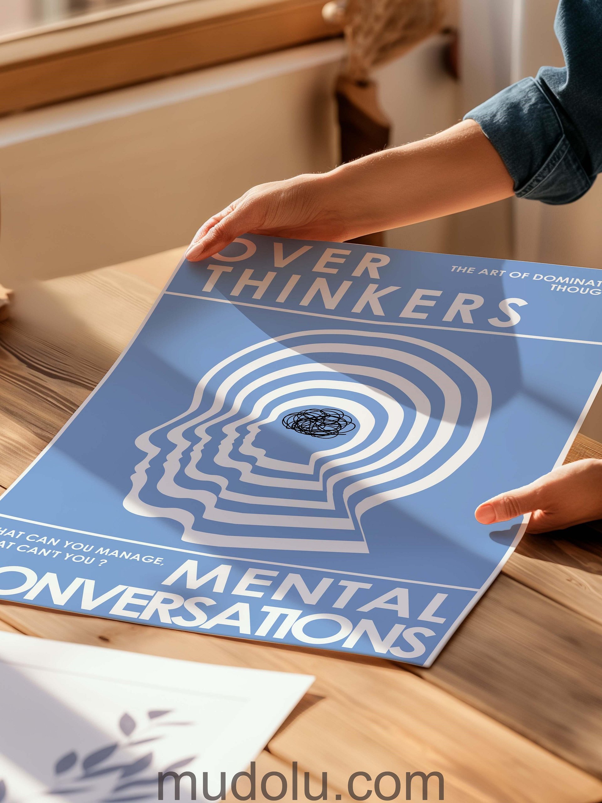 OverThinkers Wall art Poster White Blue product image (4)