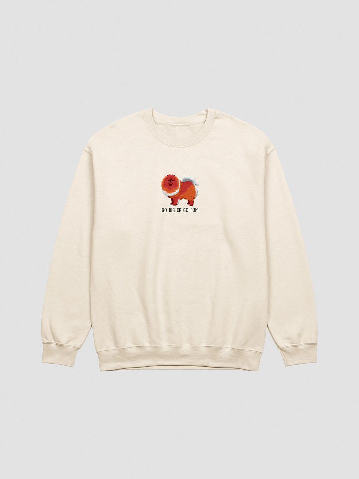Go Big or Go Pom Sweatshirt (Embroidered) of a Pomeranian(Red) product image (13)