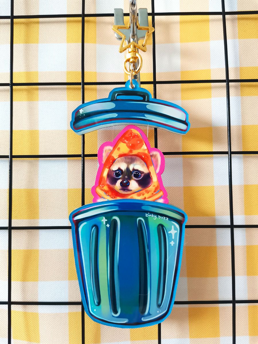Pizza Raccoon Opening Trash Charm product image (3)