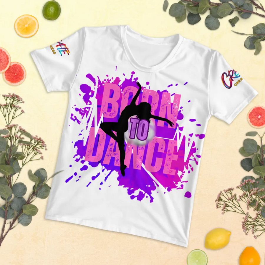 Born to Dance Her Silhouette All-Over Print Women's T-Shirt product image (7)