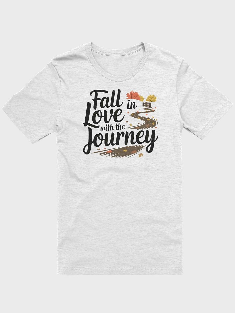 “Fall in Love with the Journey” t-shirt, Autumn-inspired t-shirt, Winding road adventure theme, Inspirational journey shirt, Perfect for fall enthusiasts, Unique gifts for nature lovers, gift idea product image (1)
