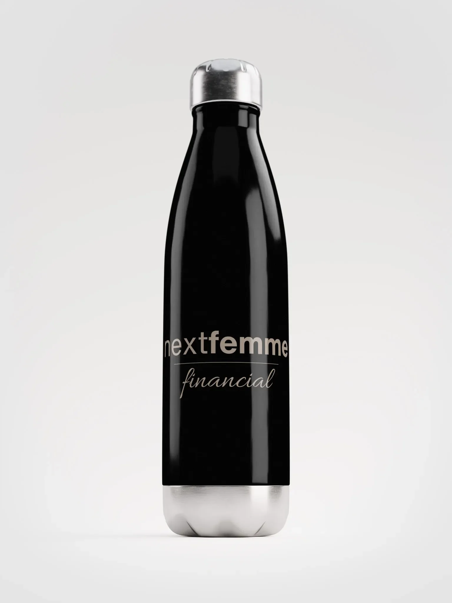 Stainless Steel Elegance Water Bottle with Taupe Logotype product image (1)