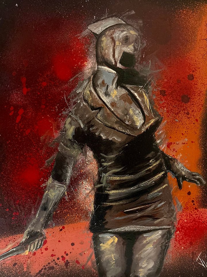 16x20 Silent Hill Nurse - Abstract Horror Painting product image (1)