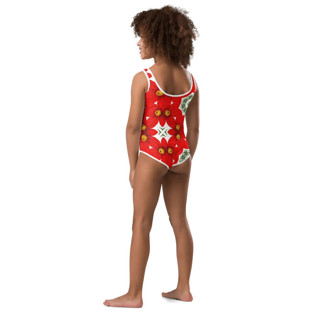 Vibrant Floral Symphony Kids Swimsuit product image (3)