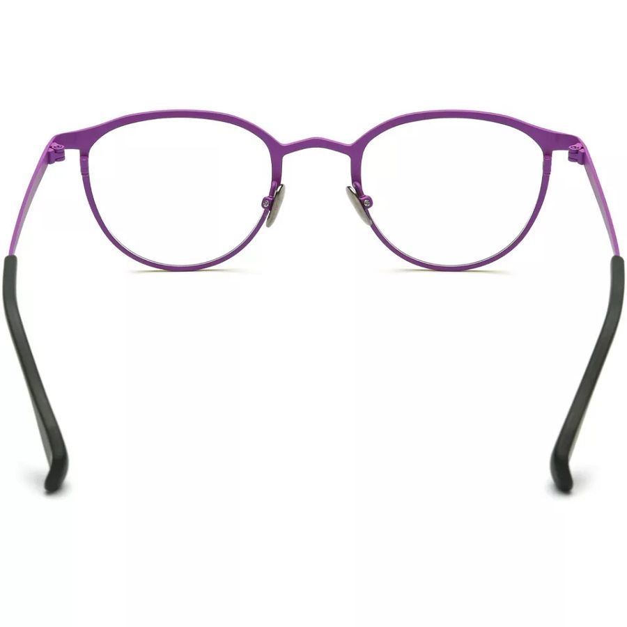 Round Glasses for Women Girls Light Titanium Eyeglasses Frame Purple Yellow product image (5)