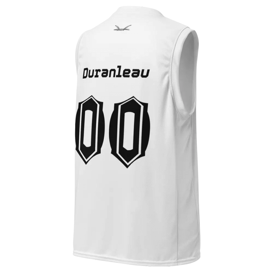Duranleau - White - Recycled Unisex Basketball Jersey - Black HApex Gear Black Logo product image (10)