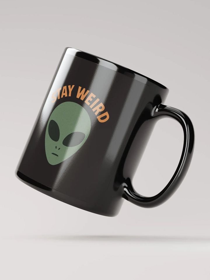 Stay Weird Black Glossy Mug product image (4)