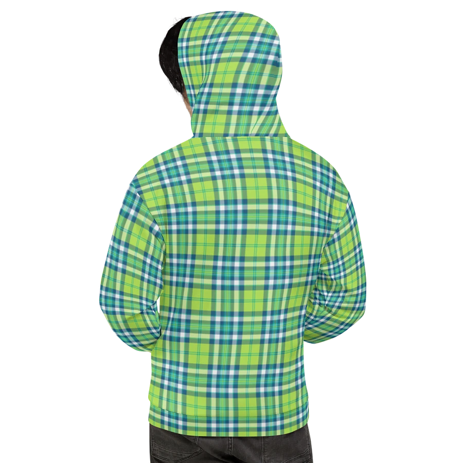 Lime Green and Turquoise Plaid Hoodie product image (8)