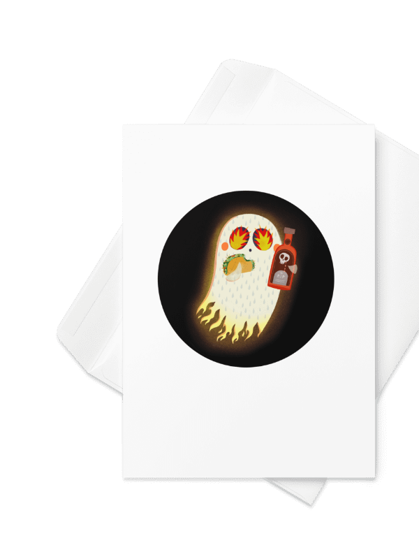 Little Ghost Hot Sauce Taco - Greeting Card product image (3)