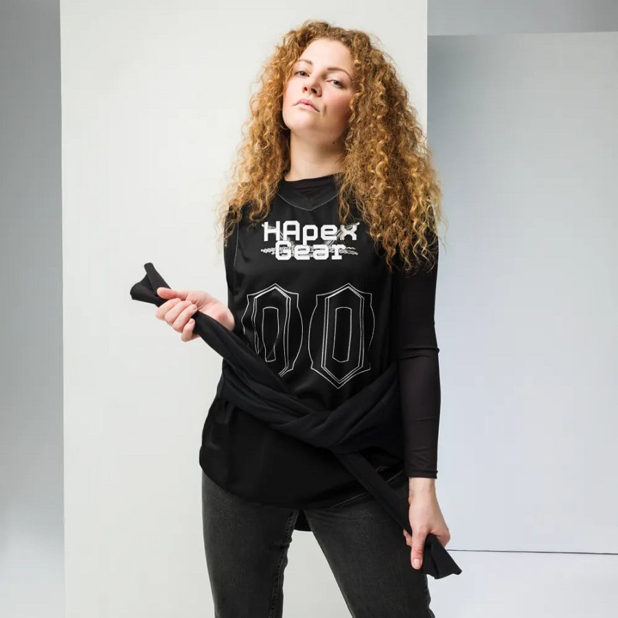 Capital EISKO - Black - Recycled Unisex Basketball Jersey - White HApex Gear Black Logo product image (6)