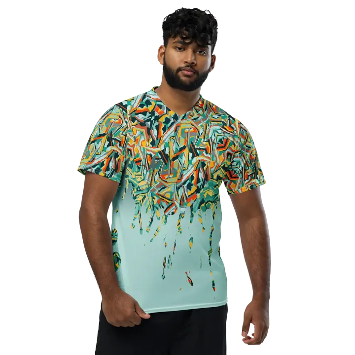 Colorful Destruction | Recycled Unisex Sports Jersey product image (1)