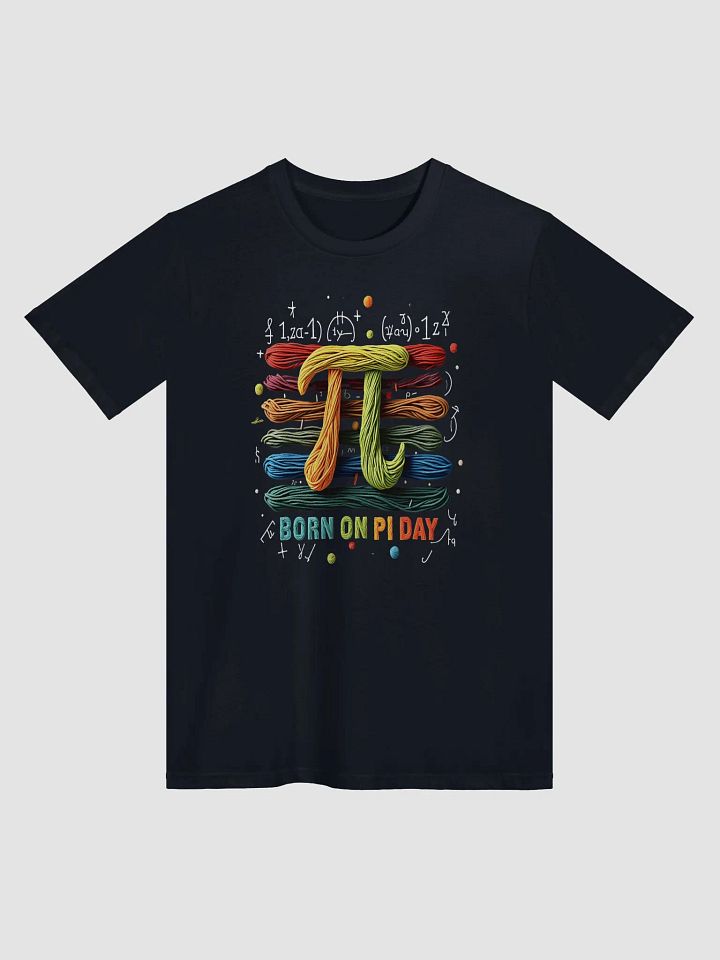 Born on Pi Day Crew Neck T-Shirt - Colorful Yarn Art Math Design | Geek & Nerd Gift product image (3)