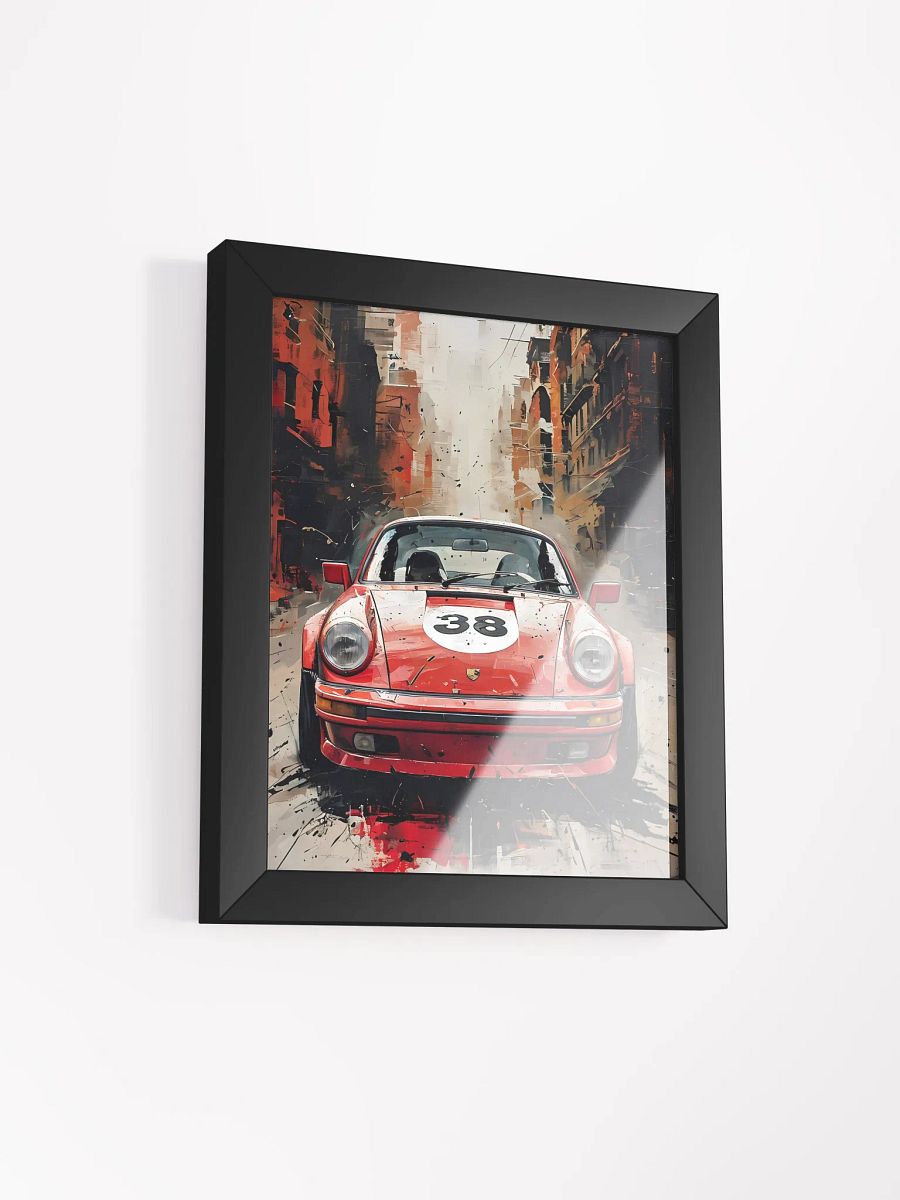 Dynamic Red Sports Car Splash-Paint Poster product image (3)