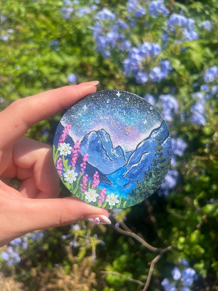 Night Sky Mountains Magnet product image (1)