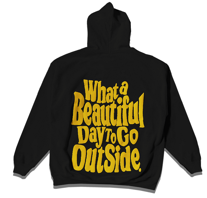 BEAUTIFUL DAY - BLACK HOODIE GOLD PRINT product image (1)