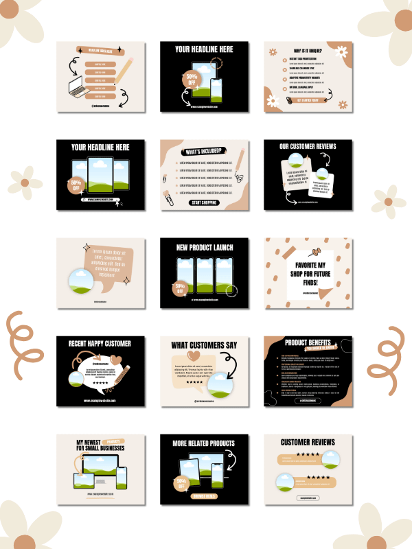 Cute Etsy MRR/PLR Canva Listing Mockups product image (2)
