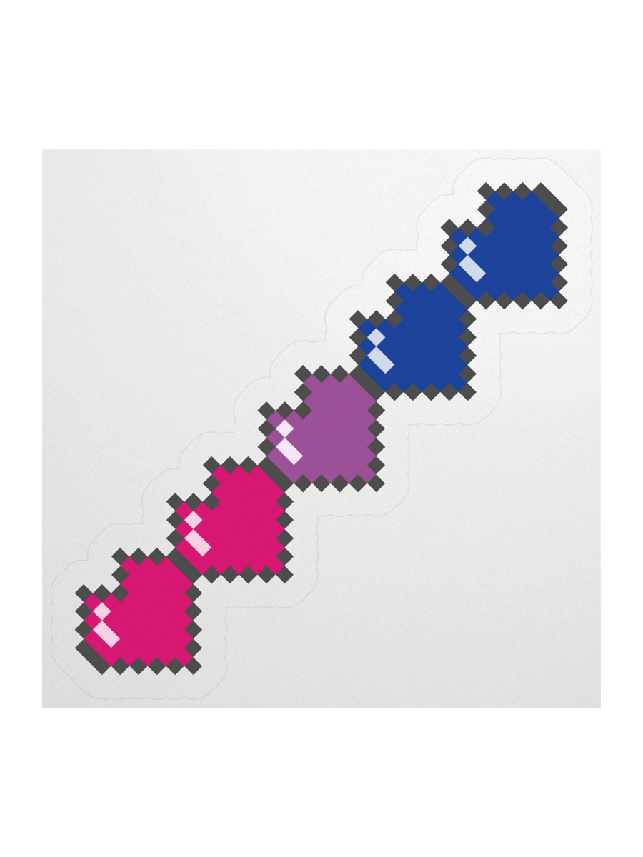 Bisexual Pixel Hearts Sticker product image (1)