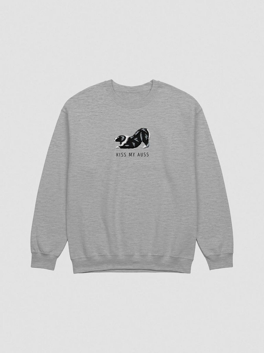 Kiss My Auss(2) Sweatshirt (Embroidered) of an Australian Shepherd(Black & White) product image (4)