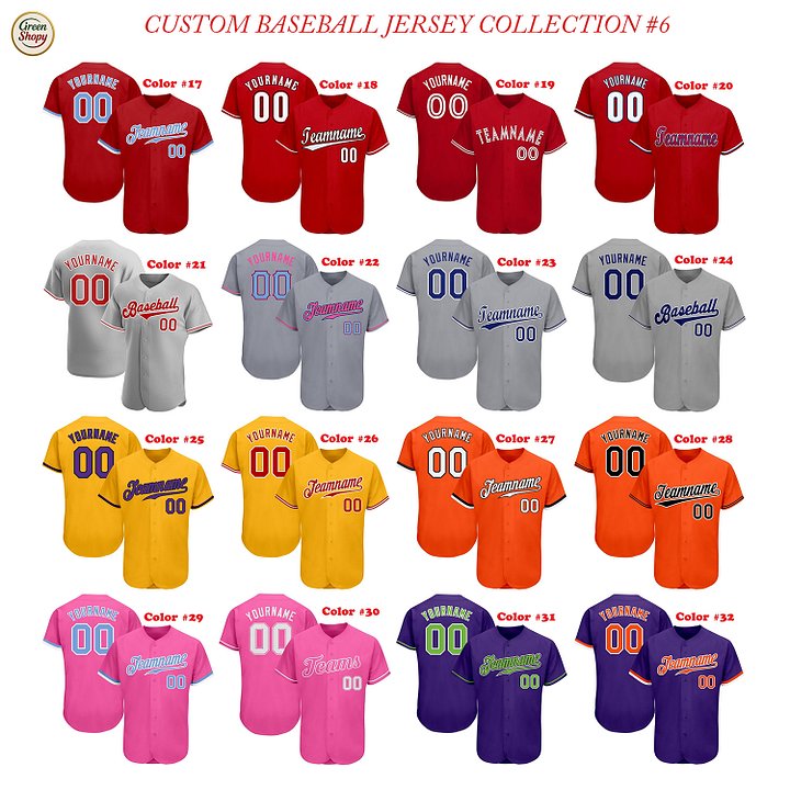 Authentic Baseball Jersey, Custom Baseball Jersey, Personalized Sport Jersey, All Color With No Lines product image (2)