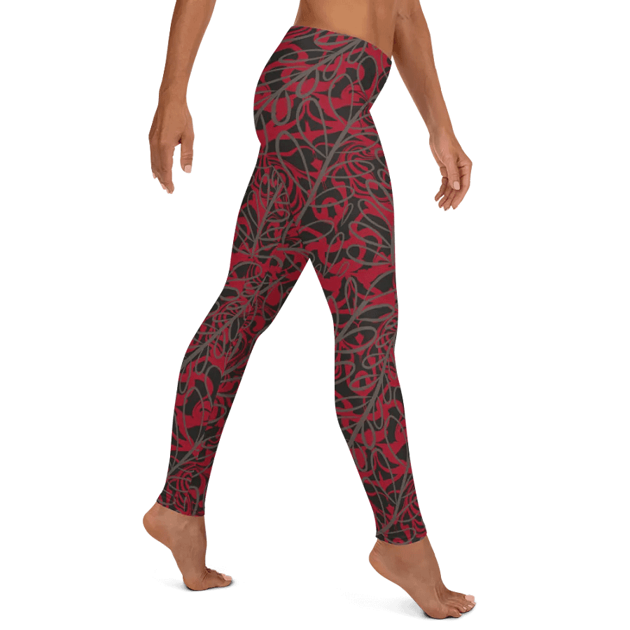 Ladies comfortable leggings in funky arty red product image (5)