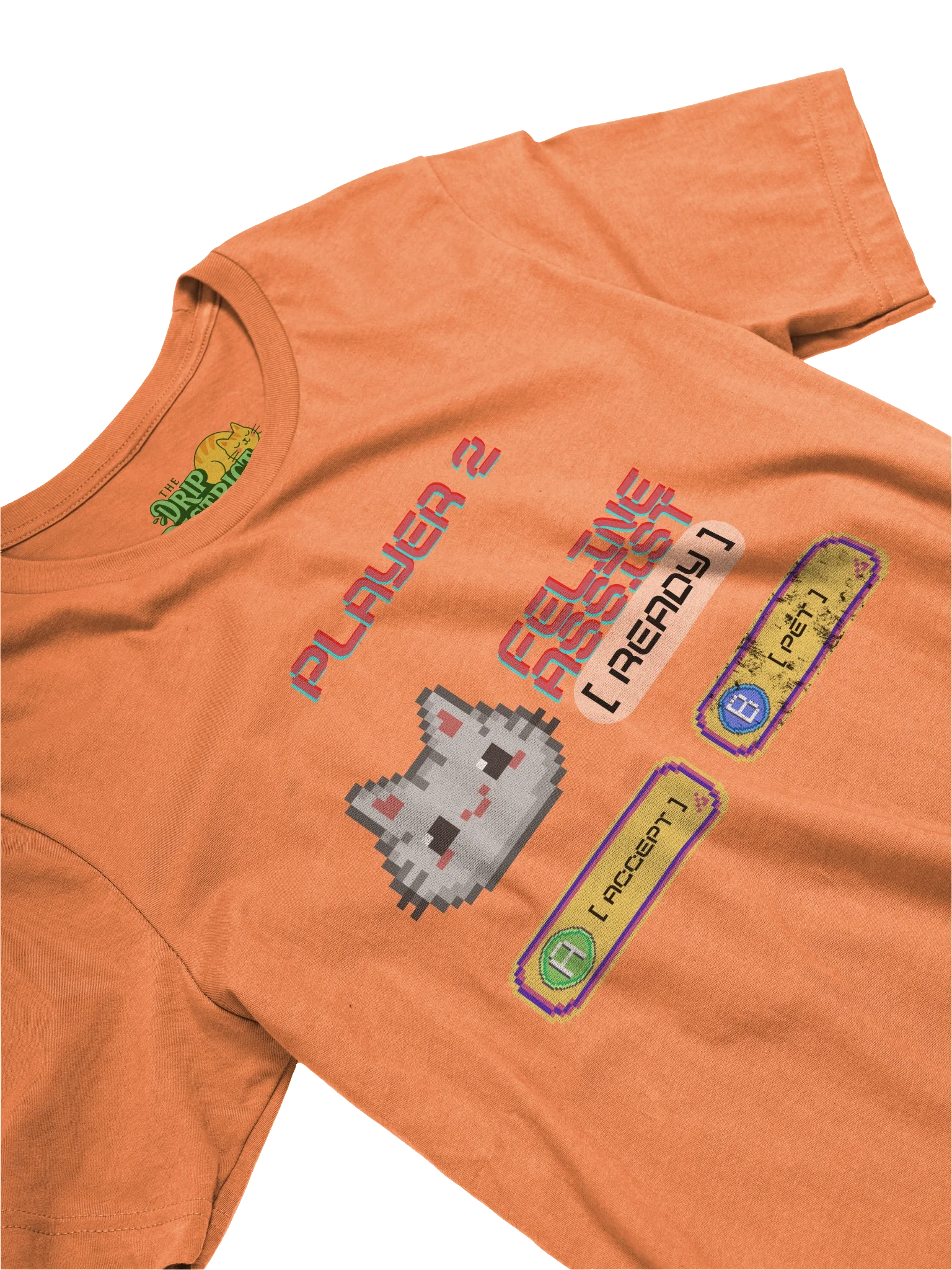 Player 2: Feline Co-Op Gamer Tee – Cat Lover Casual Crewneck T-Shirt product image (1)
