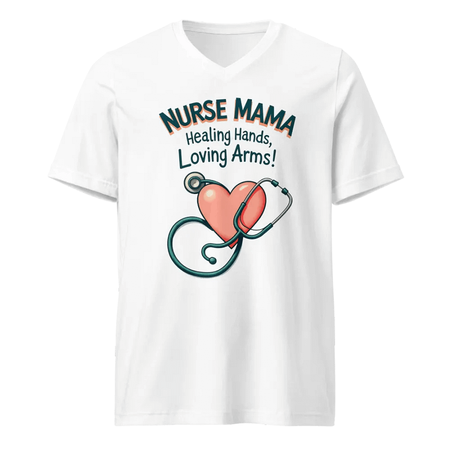 NURSE MAMA Healing Hands V-Neck Tee product image (1)
