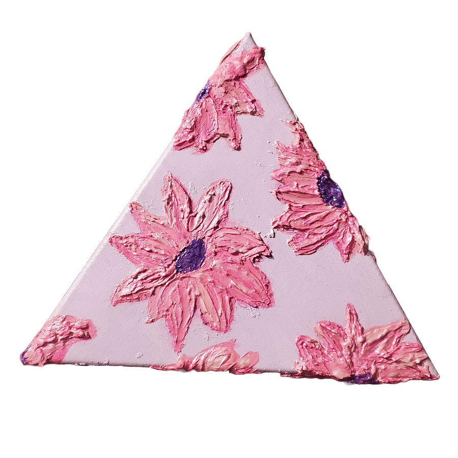 'Pink Wildflowers' UV Reactive / Glow in the Dark Impasto Painting product image (1)