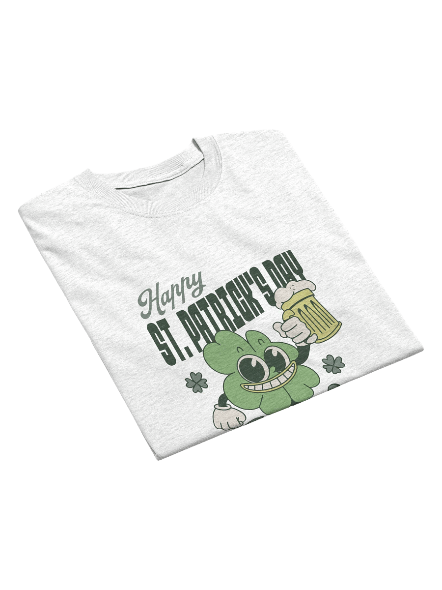Happy St. Patrick’s Day T-Shirt | Retro Cartoon Clover Beer Drinking Shirt product image (3)