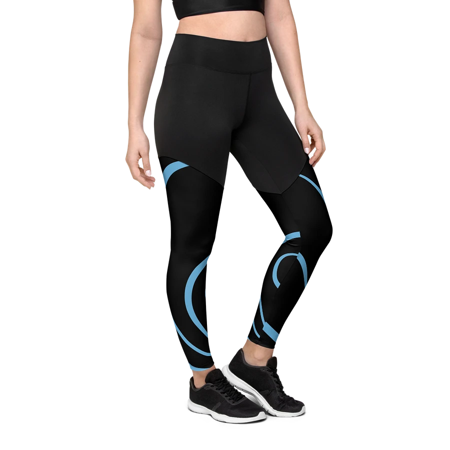 Flowing Blue Flourish All-Over Print Sports Leggings product image (36)