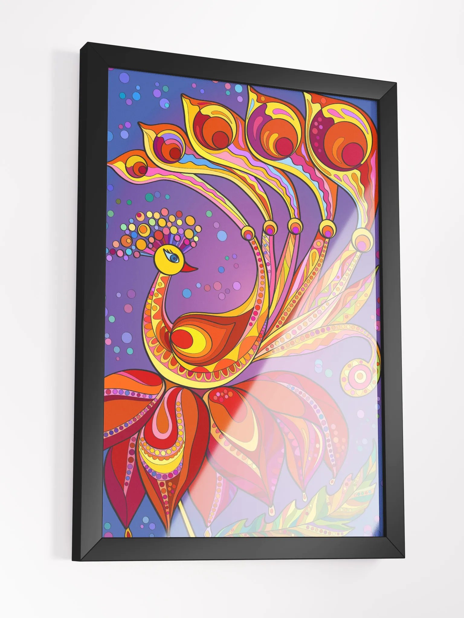 Vibrant Peacock Dreams Framed Poster - Happy Bird product image (15)