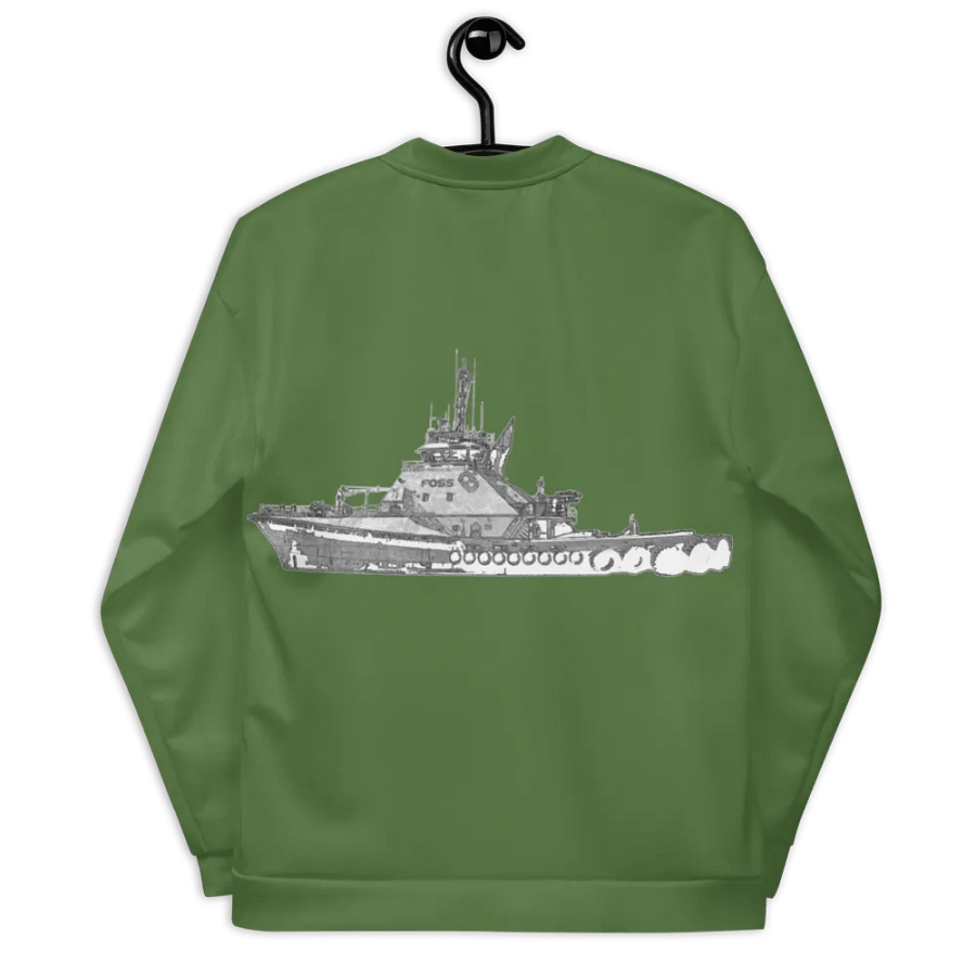 Foss Tugboat Sketch Green Bomber Jacket product image (8)