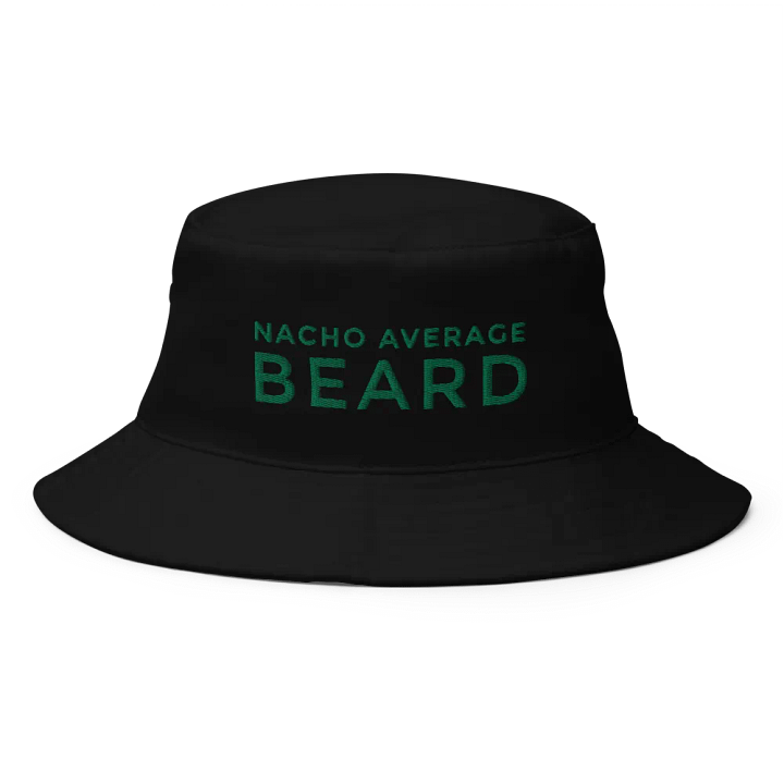 Nacho Average Beard Black Bucket Hat (Green Embroidery) product image (1)