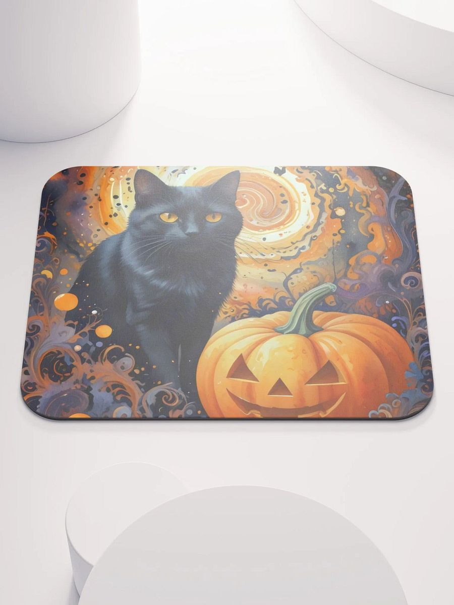 Whimsical Cat and Pumpkin Mouse Pad product image (2)