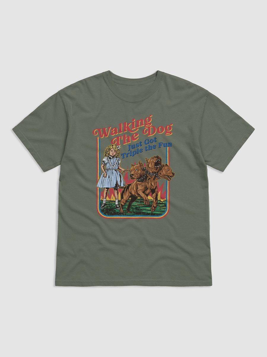 Walking the Dog Just Got Triple the Fun T-Shirt | Funny Retro-Style Fall and Halloween T-Shirt product image (18)