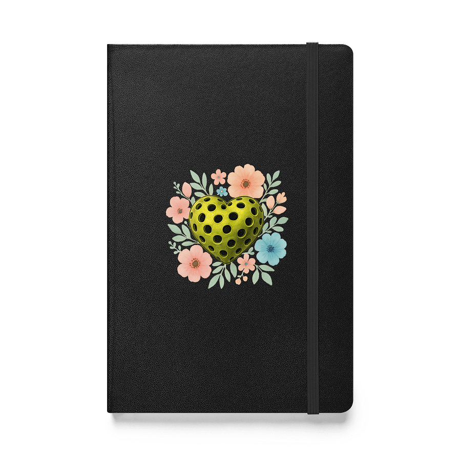Pickleball Heart Flowers Golden Hardcover Notebook product image (1)