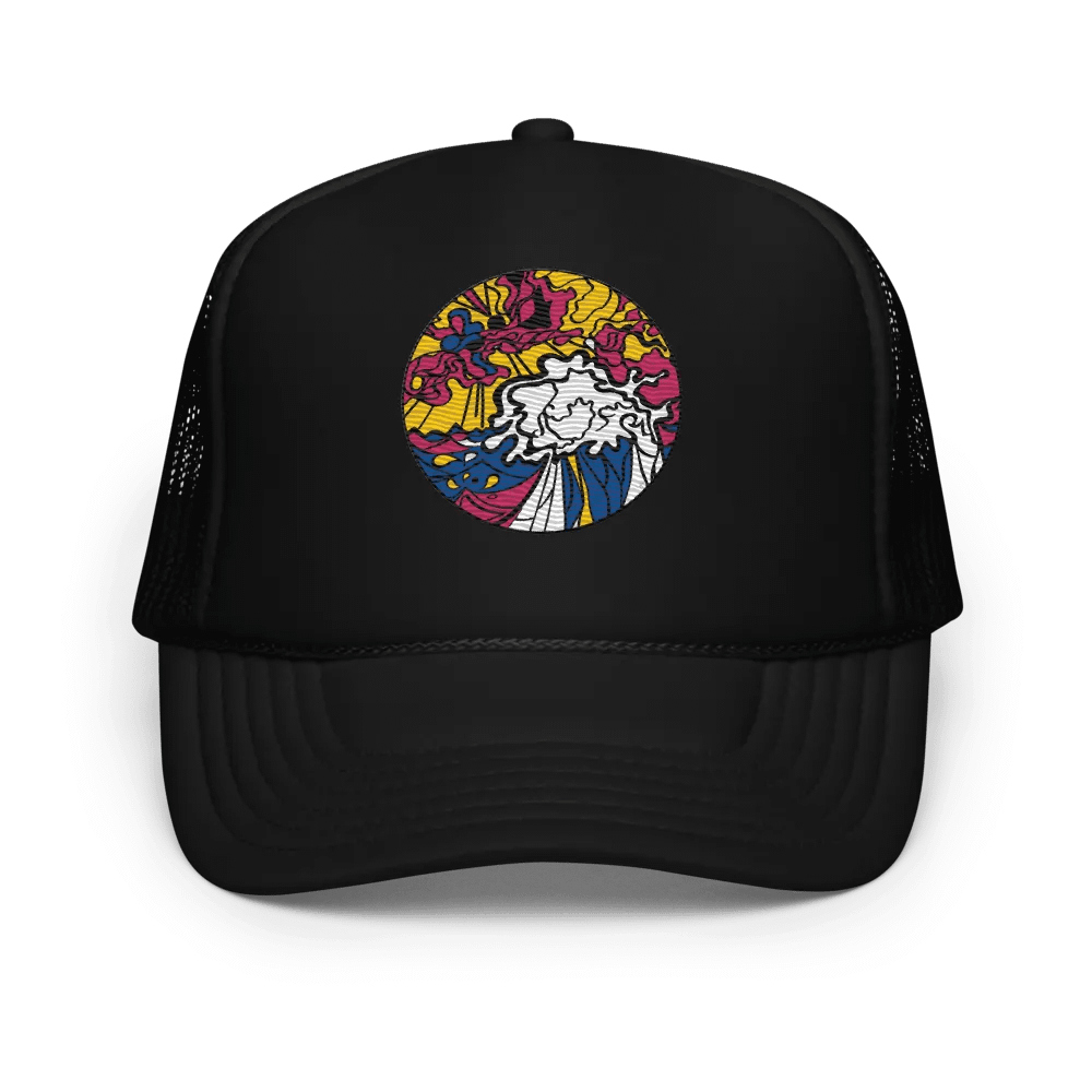 Swirling Dreams Foam Trucker Hat - Wave at Sunset product image (1)
