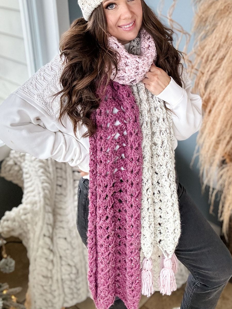 Colour Block Granny Scarf Crochet Pattern product image (5)