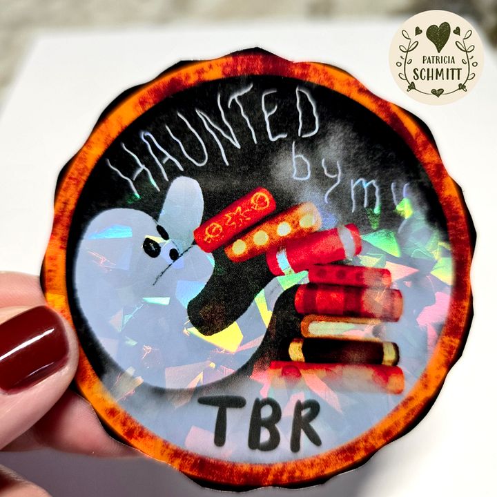 Haunted By My T.B.R. Holographic Sticker product image (2)