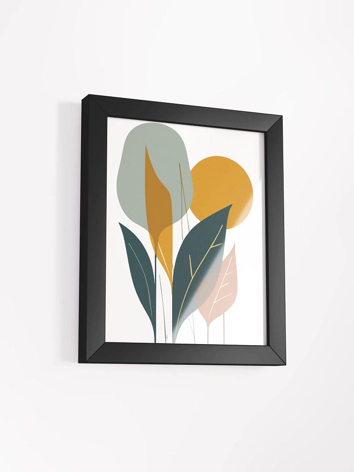 Geometric Botanical Bliss Framed Poster - Abstract Leaves in Warm Earth Tones product image (33)
