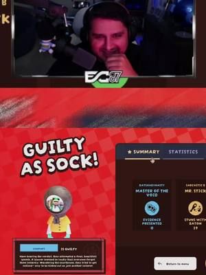 My conviction rate keeps climbing 😎 #guiltyassock #legal #fyp #streamer #gamer #partygames 