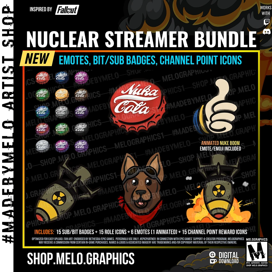 ☢️ Nuclear Streamer Bundle - Emotes, Badges, Icons | #MadeByMELO product image (7)