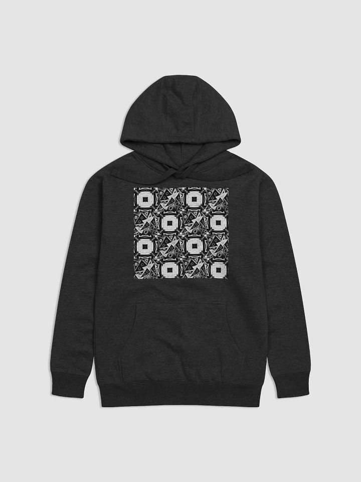 Abstract Monochrome Pattern Shapes and Squares Unisex Pull Over Hoodie product image (1)
