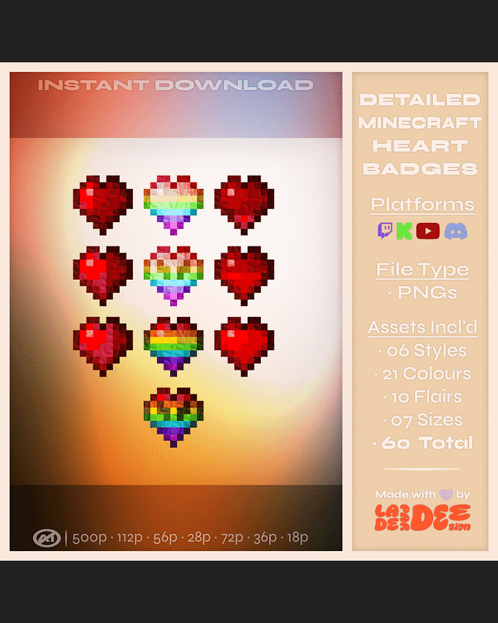 MC Detailed Heart Badges product image (1)