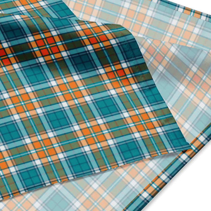 Turquoise and Orange Sporty Plaid Bandana product image (2)