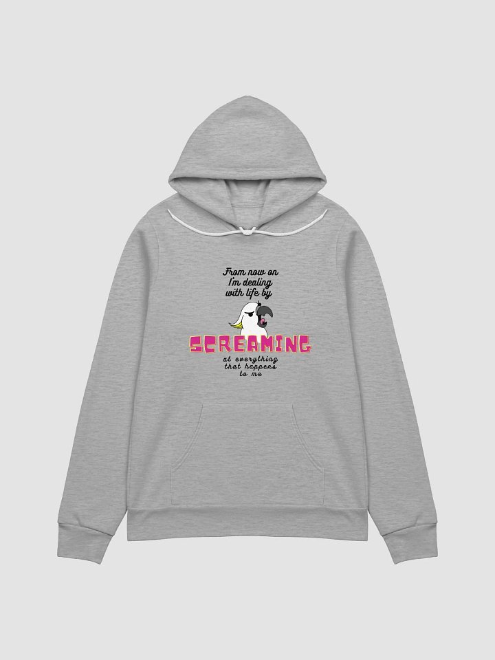 Screaming Cockatoo with Text Supersoft Hoodie Multicolor product image (4)