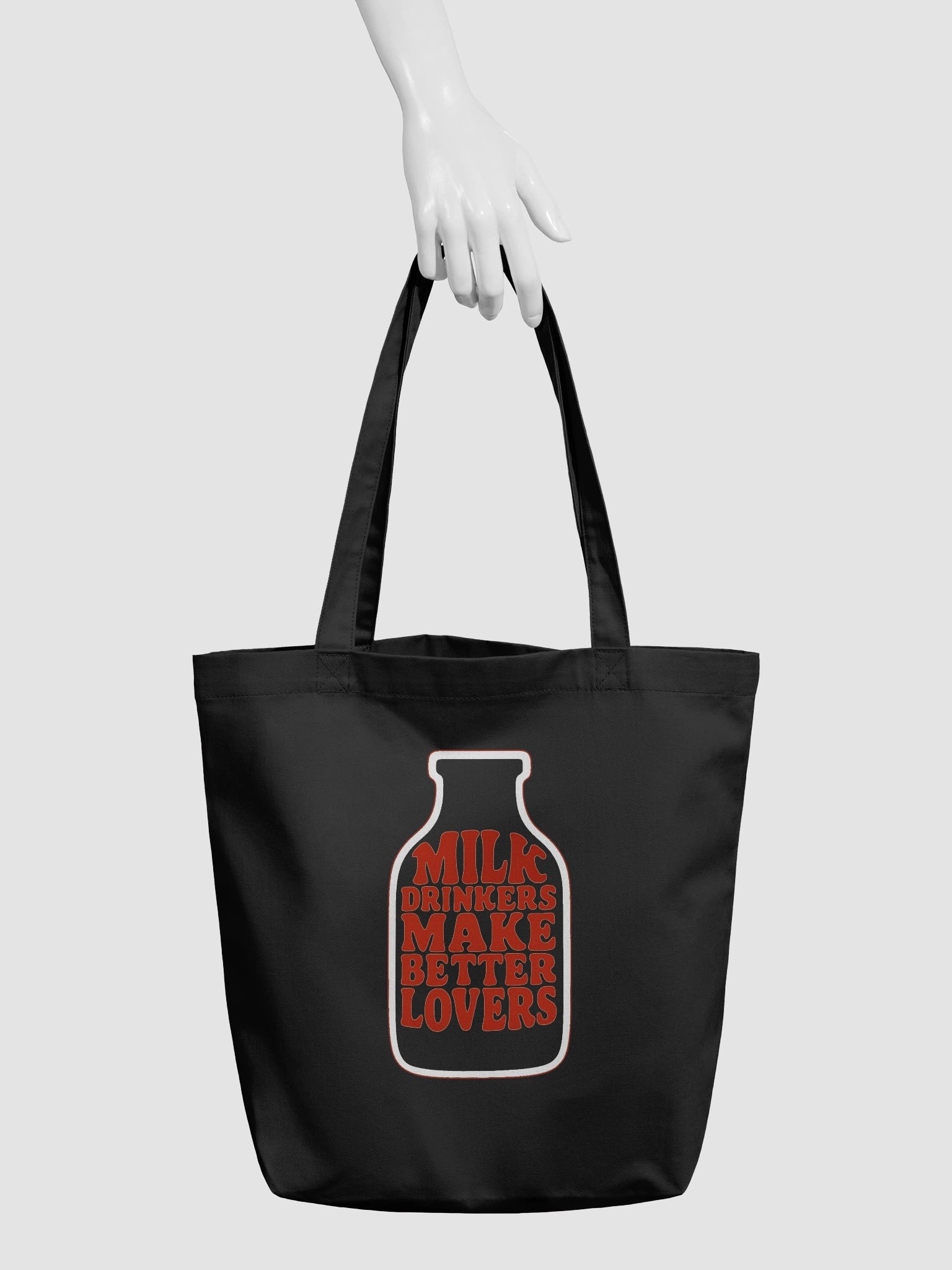 Milk Drinkers Make Better Lovers – Bold Bottle Print - Tote Bag no.3 – Exclusive M‑Art & Design Statement Wear product image (5)