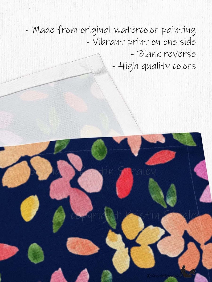 Spring Flowers on Navy Blue Cloth Napkin Set of 4 product image (3)