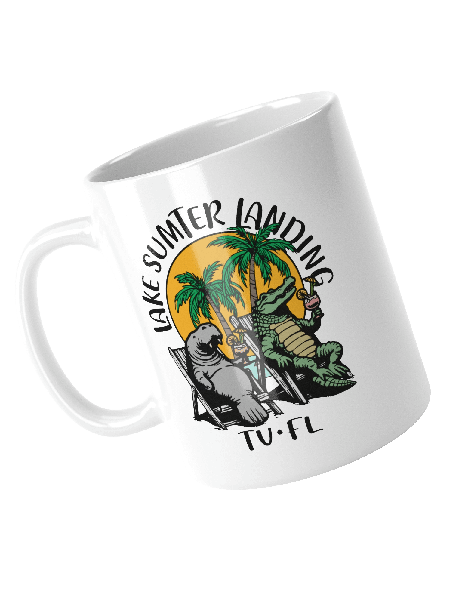 Lake Sumter Landing TV Florida USA Fun Manatee Alligator Design Coffee Mug product image (4)