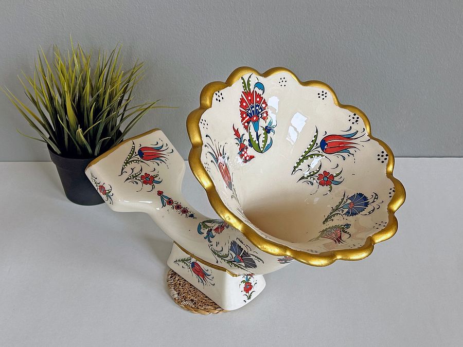 Handmade Ceramic Gramophone Speaker, Amplifier, Sound Bomb — handmade pottery product image (4)
